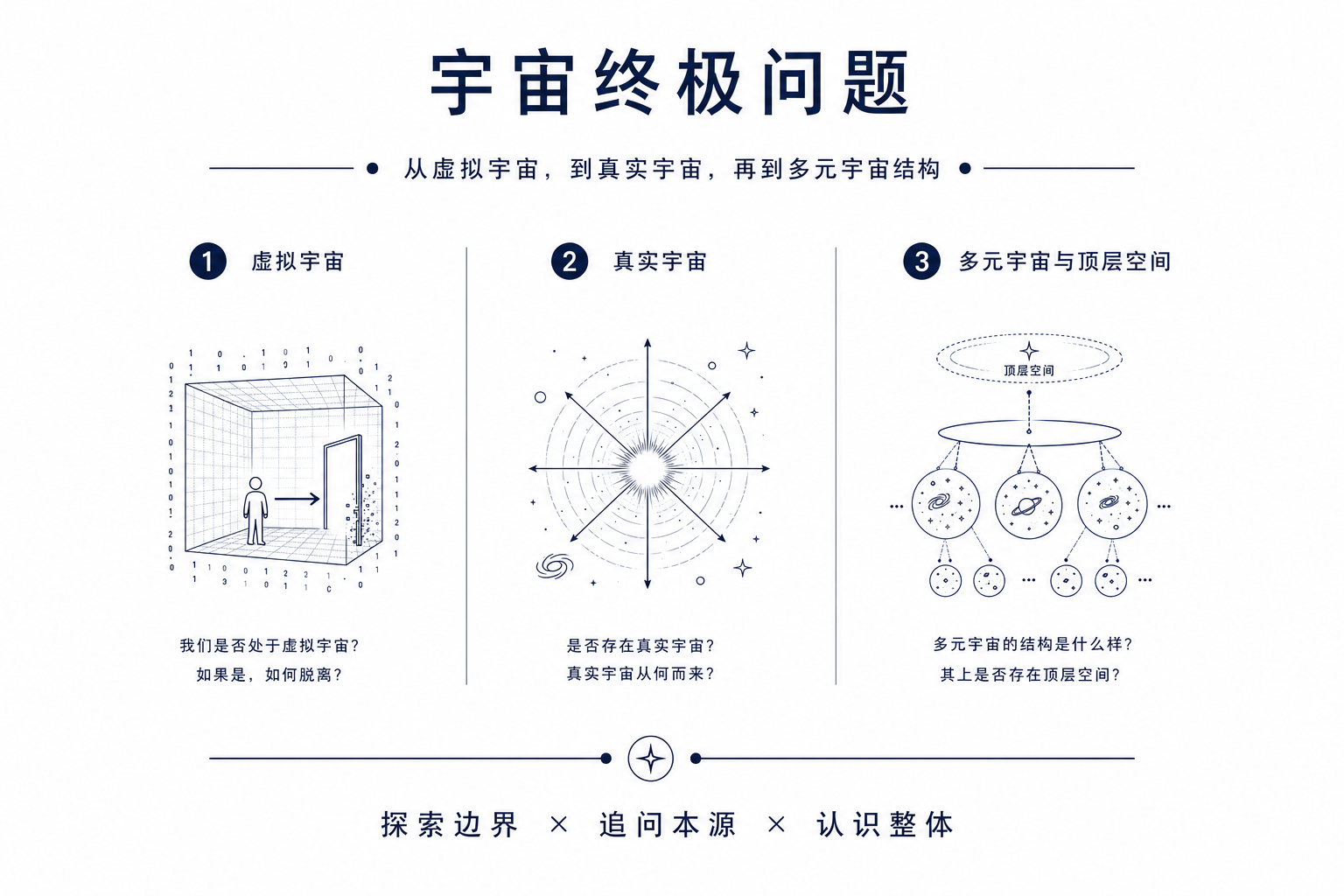 多元宇宙理论和探索计划概念图